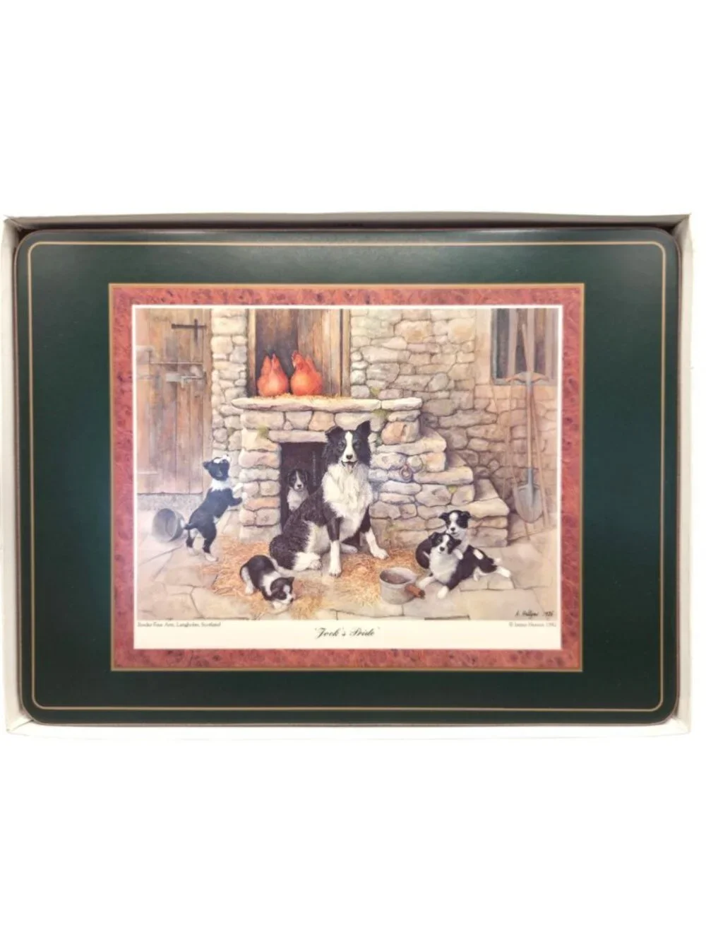 James Herriot Series 1 Placemats Acrylic Border Fine Arts Scotland Set of 6